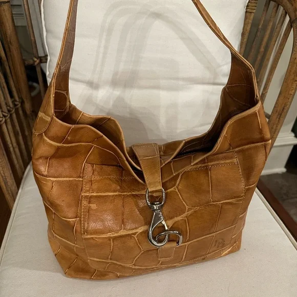 Dooney & Bourke Caramel Croc-Embossed Shoulder Bag - Picture 11 of 11